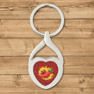 Porte-clés Poivre avec flamme
