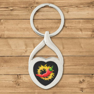 Porte-clés Poivre avec flamme