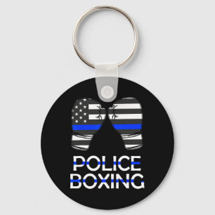 Porte-clés Police Boxe Ligne bleue Boxe Gants Sport Cadeau S