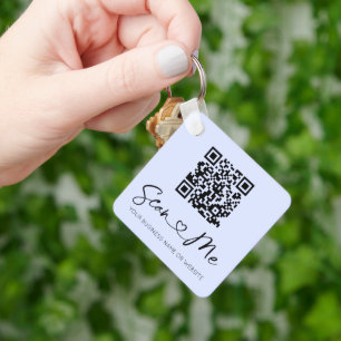 Porte-clés Police de coeur bleu doux QR Code Porte - clé