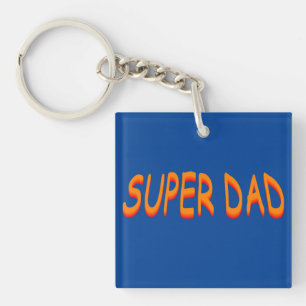 Porte-clés Police de style comique Super Papa
