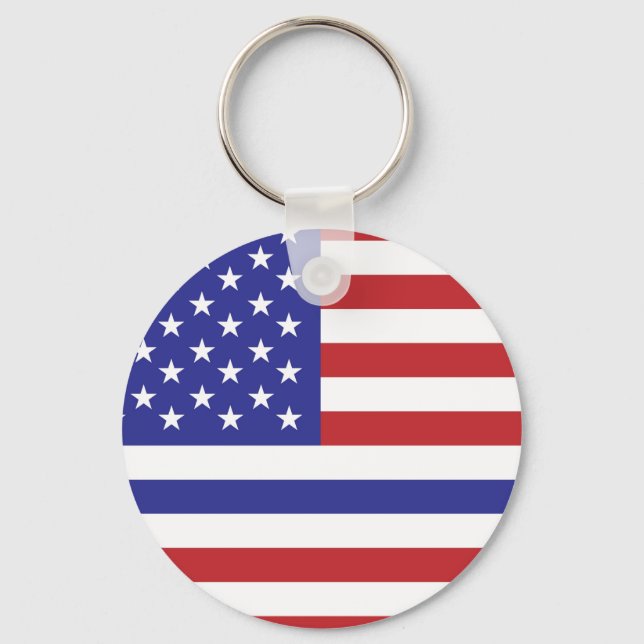 Porte-clés police mince ligne bleue américains drapeau améric (Recto)