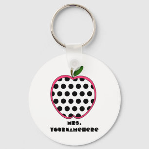 Porte-clés Polka Dot Apple Teacher