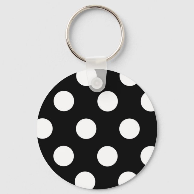 Porte-clés Polka Dot noir et blanc (Recto)