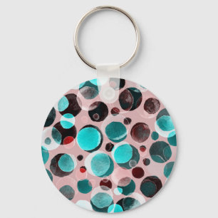 Porte-clés Polka point aquarelle, motif abstrait.