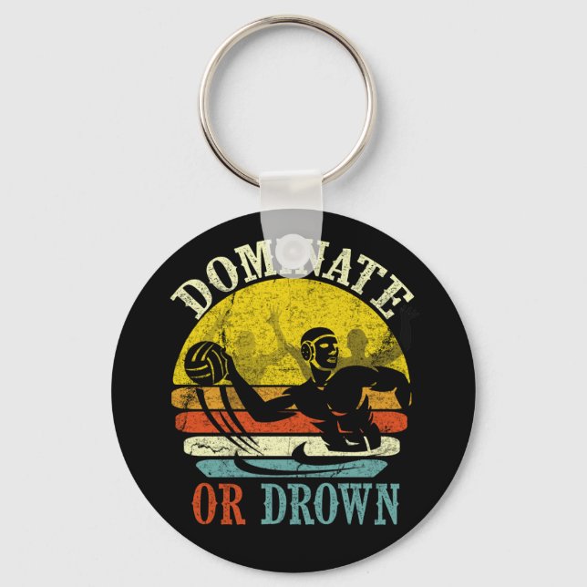 Porte-clés Polo D'Eau Rétro Dominent Ou Noient (Recto)