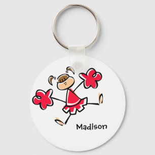 Porte-clés Pom-pom girl rouge écarlate