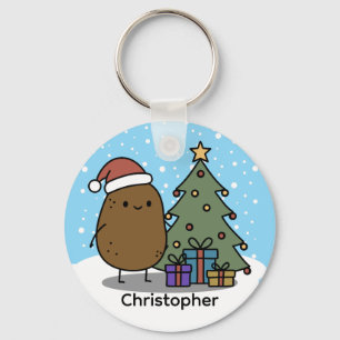 Porte-clés Pomme de terre de Noël mignonne personnalisée