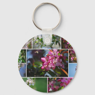 Porte-clés Pommes en fleurs et abeilles de miel