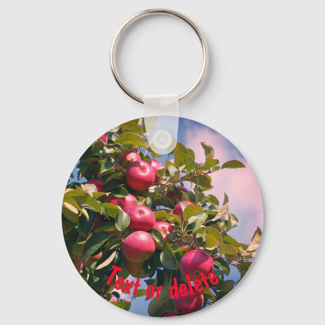 Porte-clés Pommes Sur La Nature De L'Arbre Personnalisé (Recto)