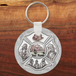 Porte-clés Pompier croisé maltais