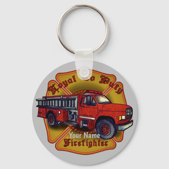 Porte-clés Pompier Loyal Camion (Recto)