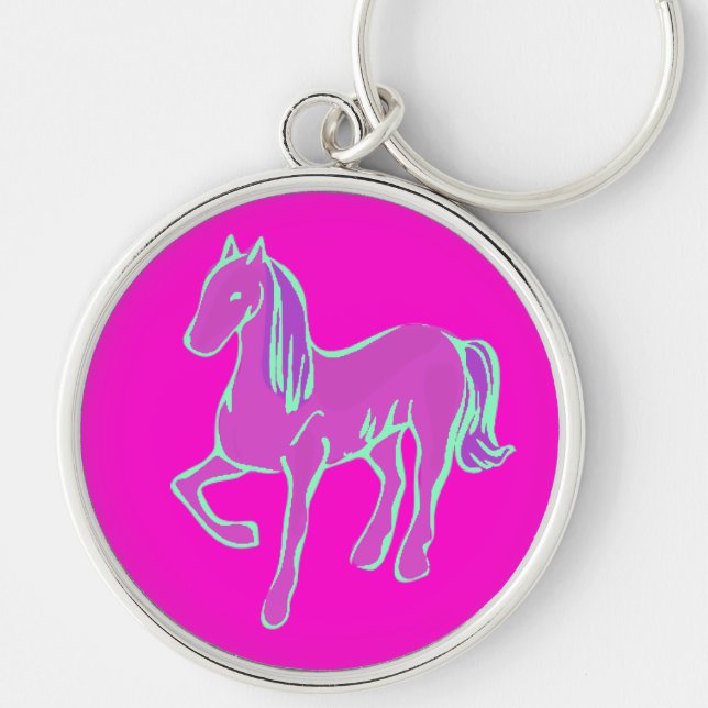 Porte-clés Poney rose (Devant)