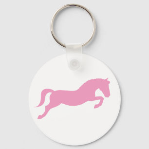 Porte-clés Poney sautant rose