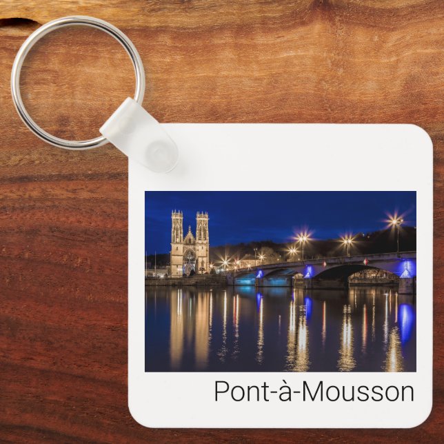 Porte-clés Pont a Mousson Panorama avec Moselle Souvenir (Recto)
