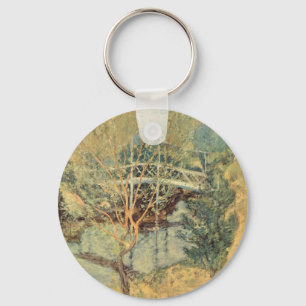 Porte-clés Pont blanc par Twachtman, impressionnisme Vintage