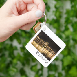 Porte-clés Pont Chaîne Budapest Hongrie Retro Nuit Vintage