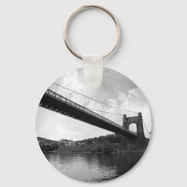 Porte-clés Pont de suspension à roues B&W (Recto)