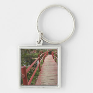 Porte-clés Pont rouge sur étang, Magnolia Plantation,