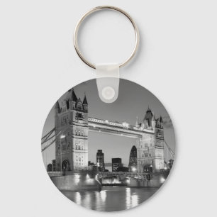 Porte-clés Pont Tour de Londres blanc noir