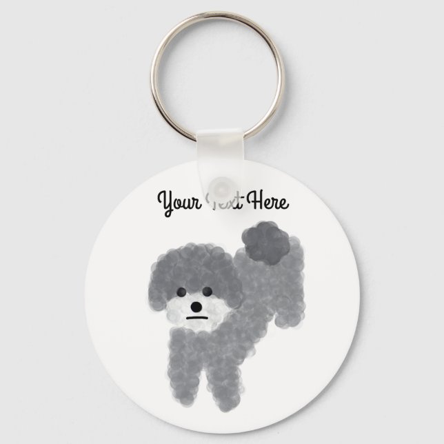 Porte-clés Poodle gris #2 Porte - clé (Recto)