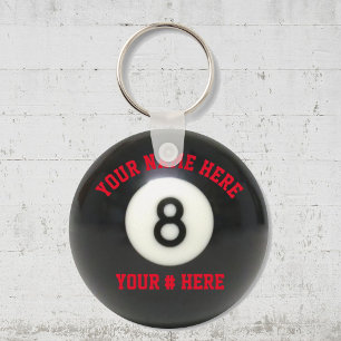 Porte-clés Pool 8 Ball Porte - clé Personnalisez VOTRE NOM Ba