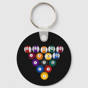Porte-clés Pool: Billiard Balls: Billiards: Keychain