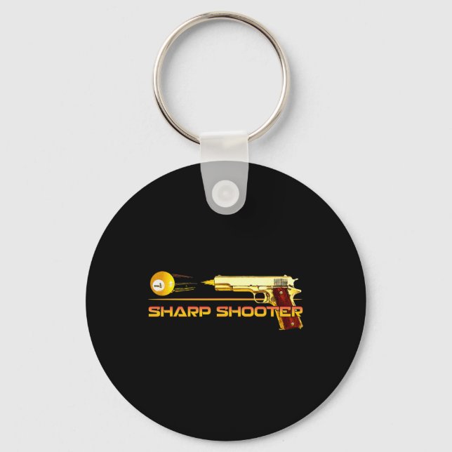 Porte-clés Pool Ll Sharp Shop Billiards Gun Jaune (Recto)