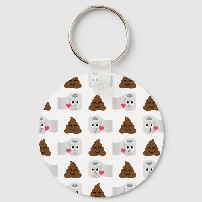 Porte-clés poop emoji et papier de toilette (Recto)