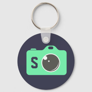 Porte-clés Pop Art Caméra Blue Green Monogramme