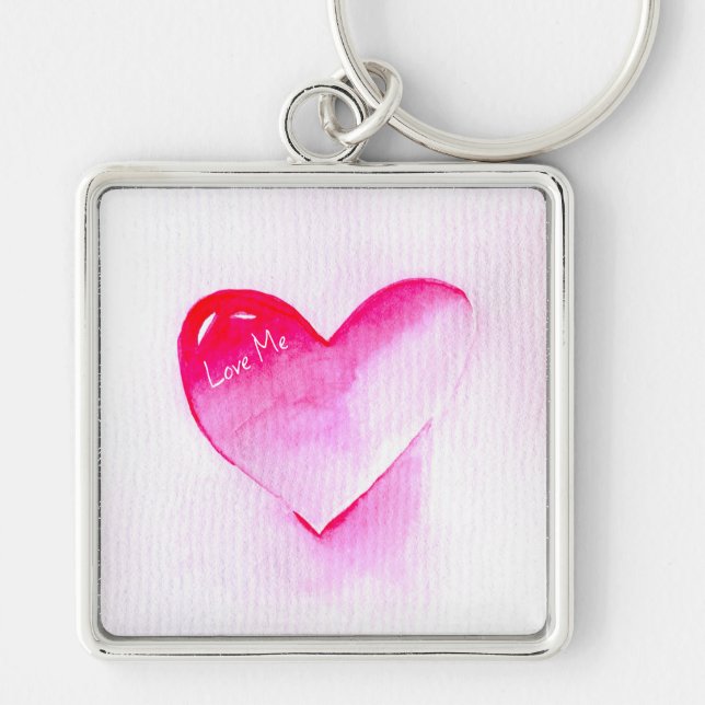 Porte-clés Pop art coeur rose valentine (Devant)