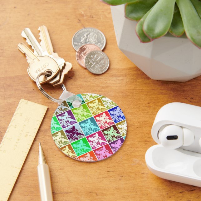 Porte-clés Pop berger allemand coloré (Bureau)