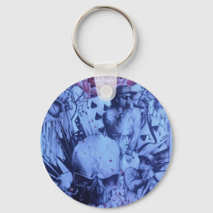 Porte-clés Pop Musicians Blue Purple Art Imprimer
