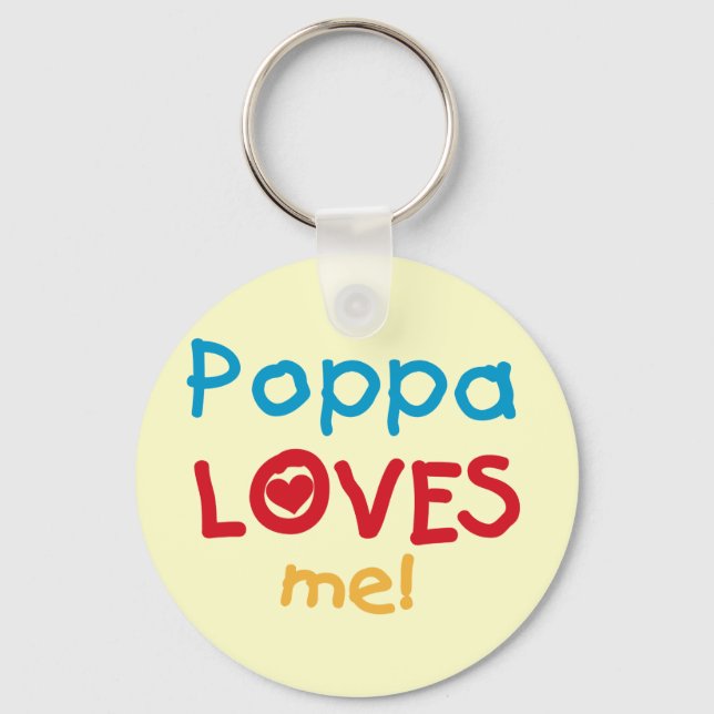 Porte-clés Poppa m'aime T-shirts et cadeaux (Recto)