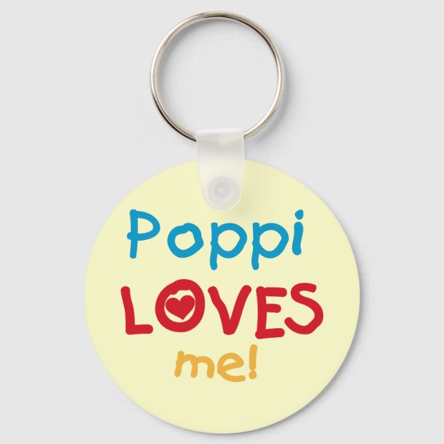 Porte-clés Poppi aime mes t-shirts et cadeaux (Recto)