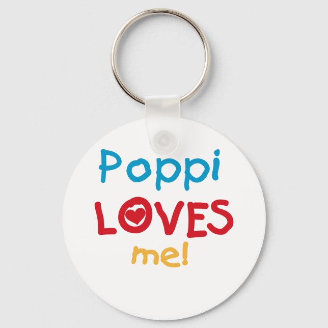 Porte-clés Poppi aime mes t-shirts et cadeaux (Recto)