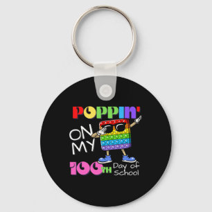 Porte-clés Poppin'On My 100th Day Of School Cute Fidget Toy