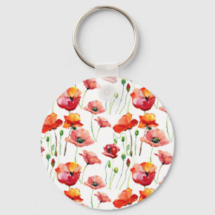 Porte-clés Poppy Blossom : Simple Arrière - plan sans couture