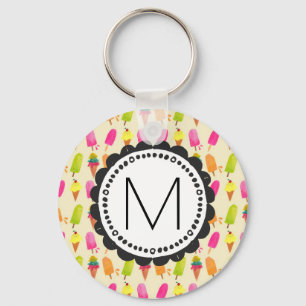 Porte-clés Popsicles et crème glacée Monogramme personnalisé