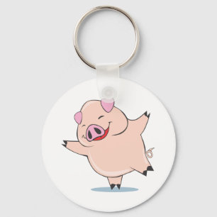 Porte-clés Porc joyeux de danse