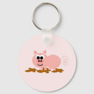 Porte-clés Porc mignon de bande dessinée
