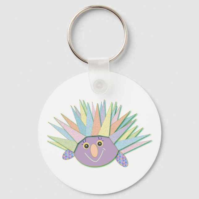 Porte-clés Porcupine : heureux (Recto)
