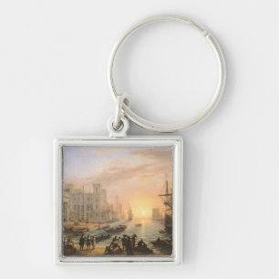 Porte-clés Port maritime au coucher du soleil, 1639