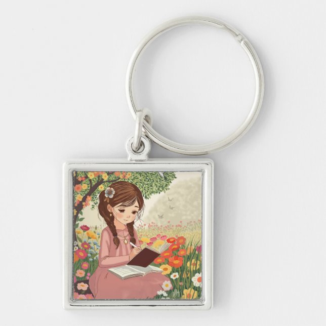 Porte-clés Porta-chaves Menina escrevendo (Devant)