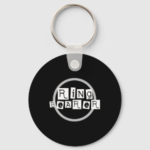Porte-clés Porte-anneau blanc sur noir