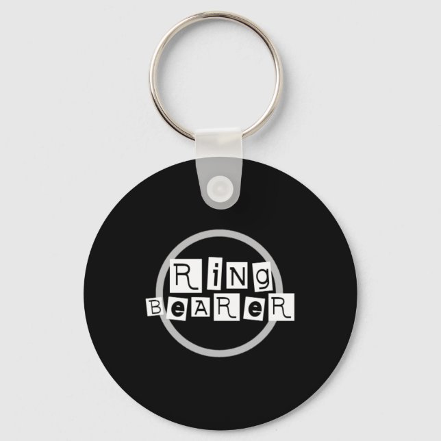 Porte-clés Porte-anneau blanc sur noir (Recto)