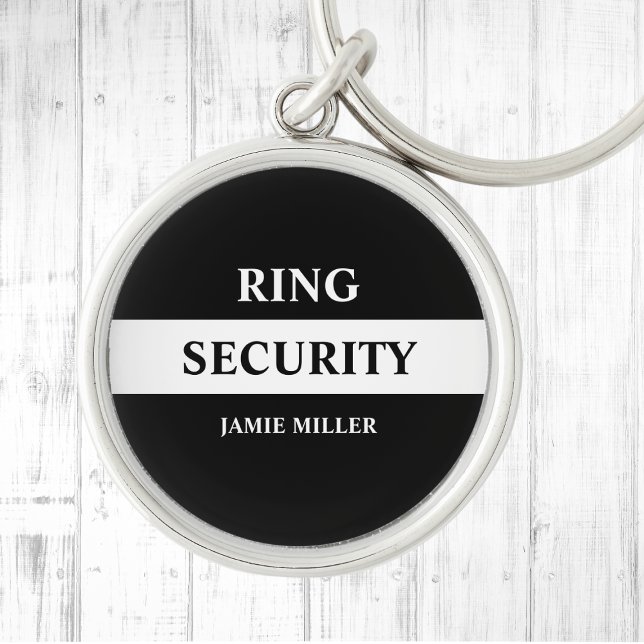 Porte-clés Porte-anneau de sécurité (wedding ring security ring bearer favors ring security keychain)
