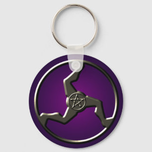 Porte-clés porte-bonheur-triskelion-clé-chaîne