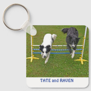 Porte-clés Porte - clé, 2,25 po x 2,25 po Collies frontalière