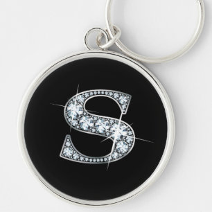 Porte-clés porte - clé à bille de diamant "S"